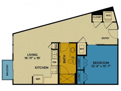 A10 floorplan at Tinsley on the Park apartments