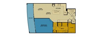 A14 floorplan at Tinsley on the Park apartments