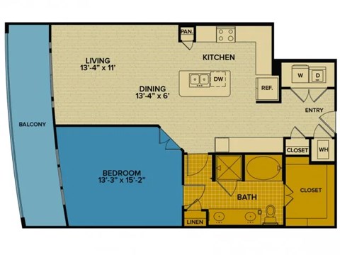 A14 floorplan at Tinsley on the Park apartments
