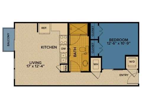A1 floorplan at Tinsley on the Park apartments