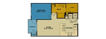 A2 floorplan at Tinsley on the Park apartments