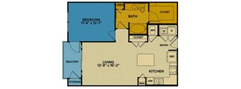 A4 floorplan at Tinsley on the Park apartments