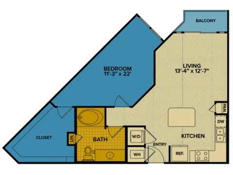 A6 floorplan at Tinsley on the Park apartments