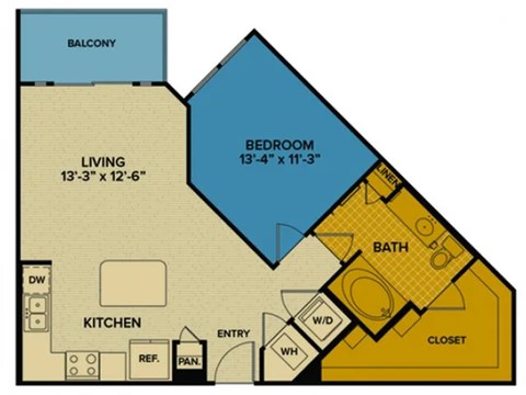 A7 floorplan at Tinsley on the Park apartments