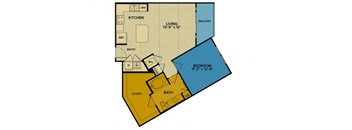 A8 floorplan at Tinsley on the Park apartments