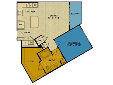A8 floorplan at Tinsley on the Park apartments