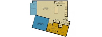 A9 floorplan at Tinsley on the Park apartments