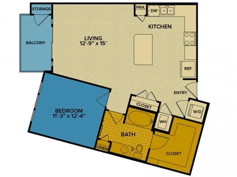 A9 floorplan at Tinsley on the Park apartments