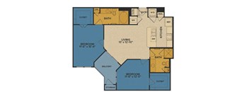 B1A floorplan at Tinsley on the Park apartments