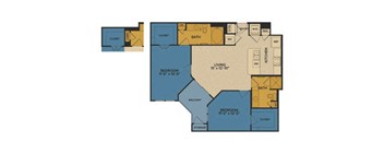 B1B floorplan at Tinsley on the Park apartments