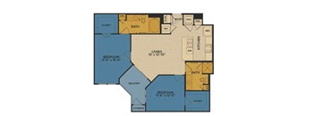 B1 floorplan at Tinsley on the Park apartments