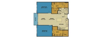 B2 floorplan at Tinsley on the Park apartments