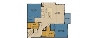 B5B floorplan at Tinsley on the Park apartments