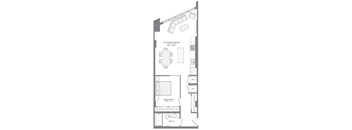 West 1 bedroom floorplan at Tribeca NOMA apartments