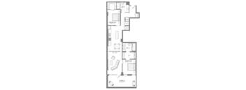 Vaestry 2 bedroom floorplan at Tribeca NOMA apartments