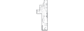 Franklin 1 bedroom floorplan at Tribeca NOMA apartments