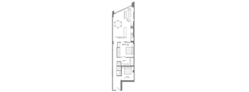 Hudson 1 bedroom floorplan at Tribeca NOMA apartments
