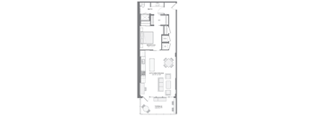 Broadway 1 bedroom floorplan at Tribeca NOMA apartments