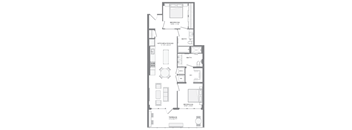 Morningside 2 bedroom floorplan at Tribeca NOMA apartments