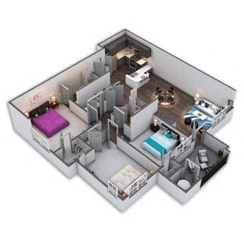 an illustration of a house with a floor plan
