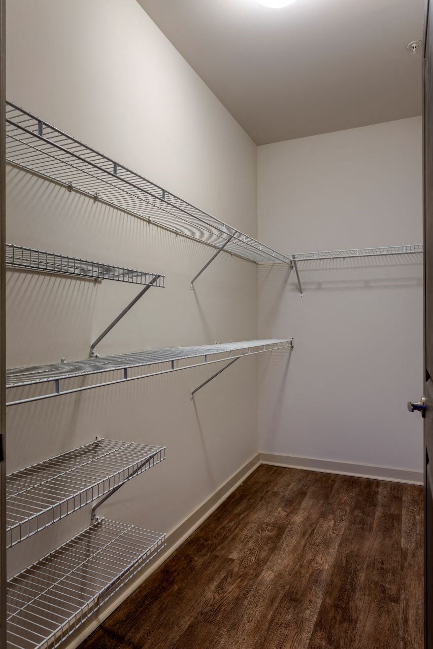 Expansive walk in closet at Artisan on 18th, Nashville, TN, 37203