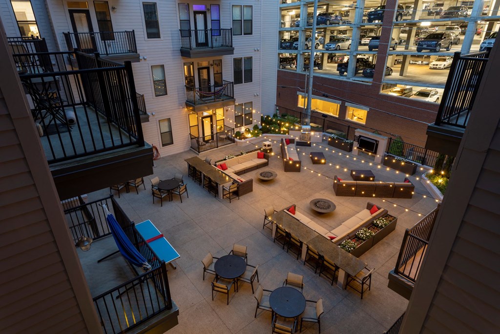 aerial view of courtyard at Artisan on 18th, Tennessee, 37203