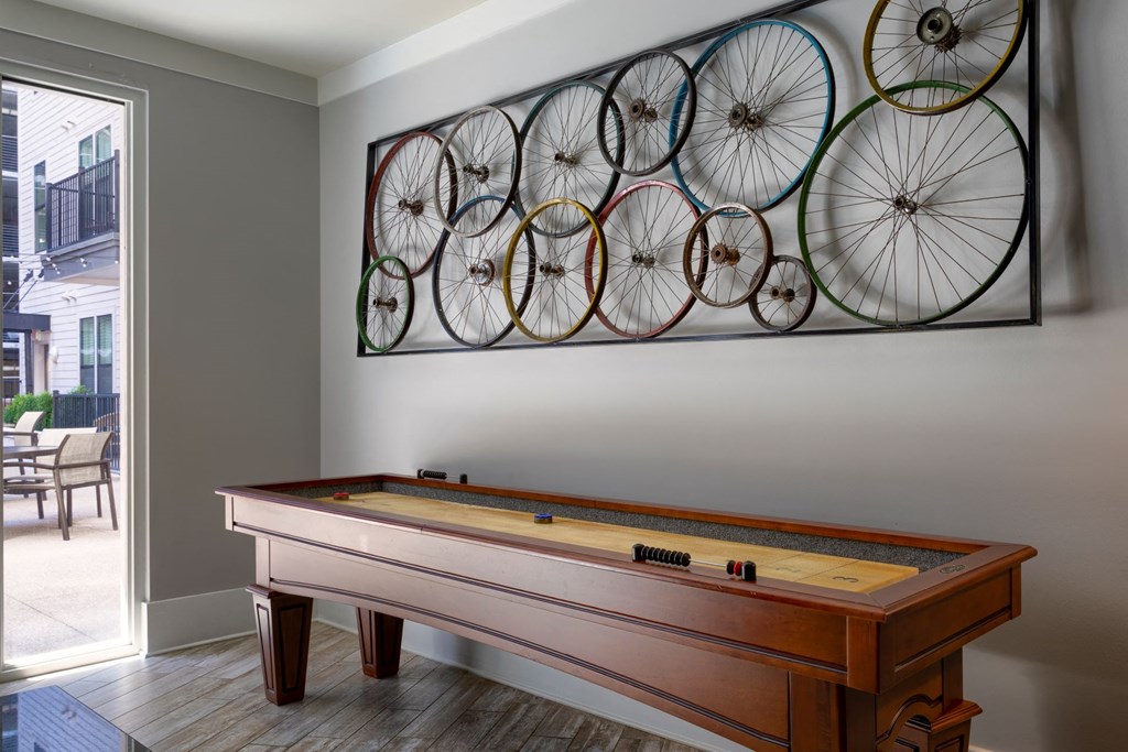 social lounge with shuffle board at Artisan on 18th, Nashville