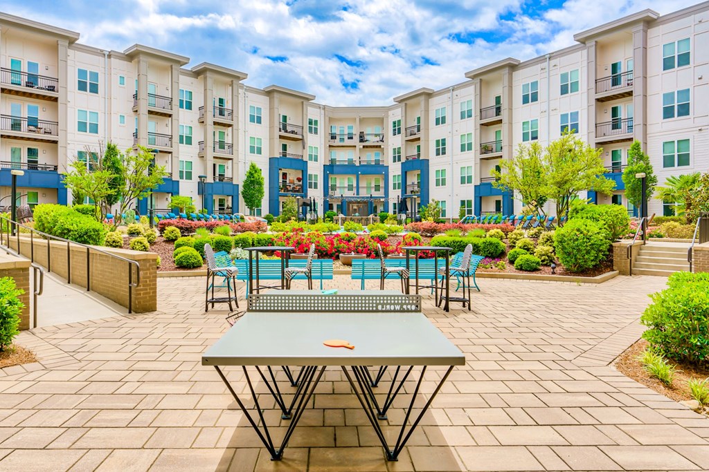 Berkshire Ballantyne apartments outdoor social gathering spaces