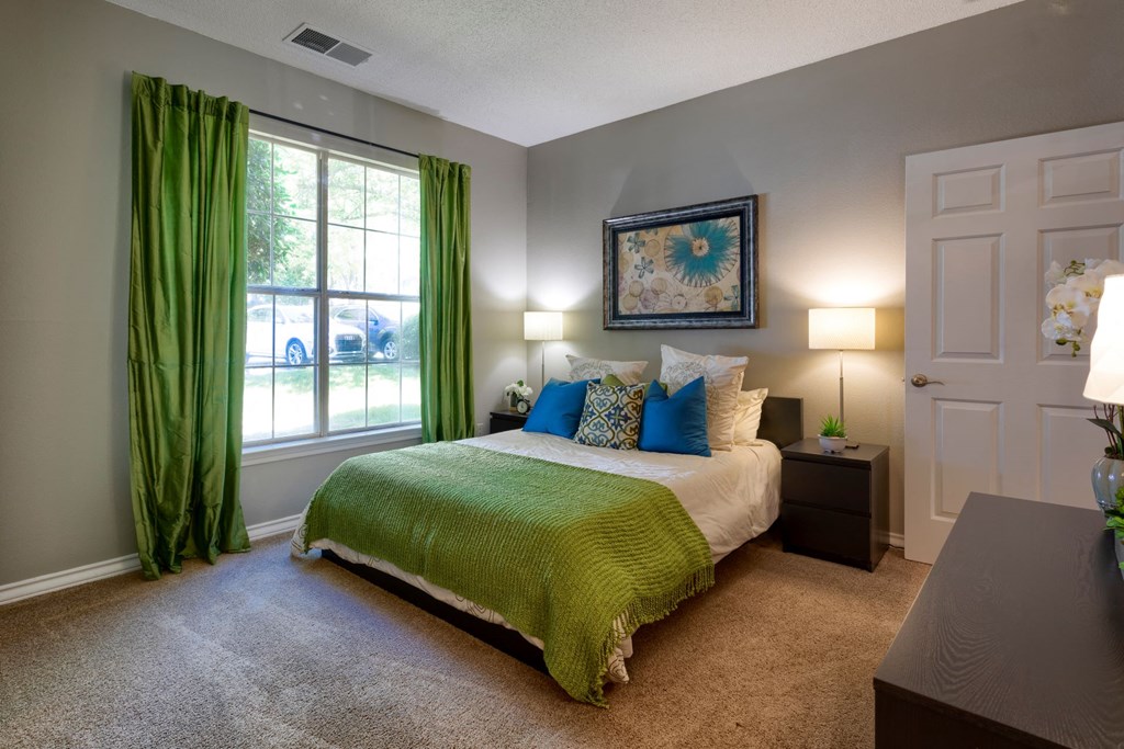 Spacious bedroom with oversized windows at Wyndchase Aspen Grove, Tennessee