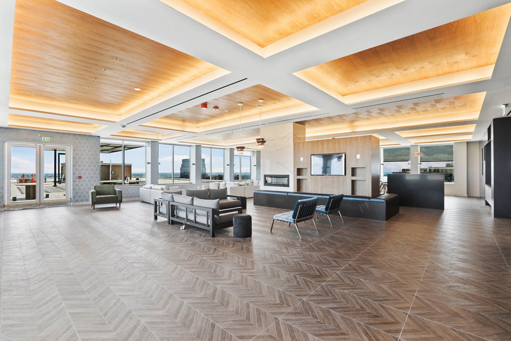 Skyline Towers apartments social lounge