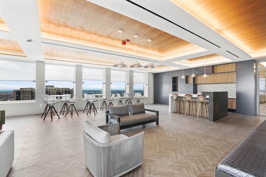 Skyline Towers apartments social lounge