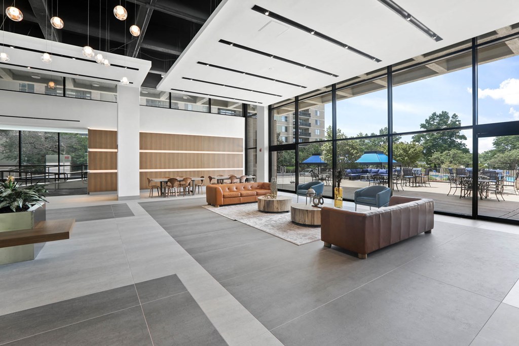 Skyline Towers apartments social lounging area