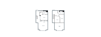 A floor plan of a two-story house with labeled rooms.