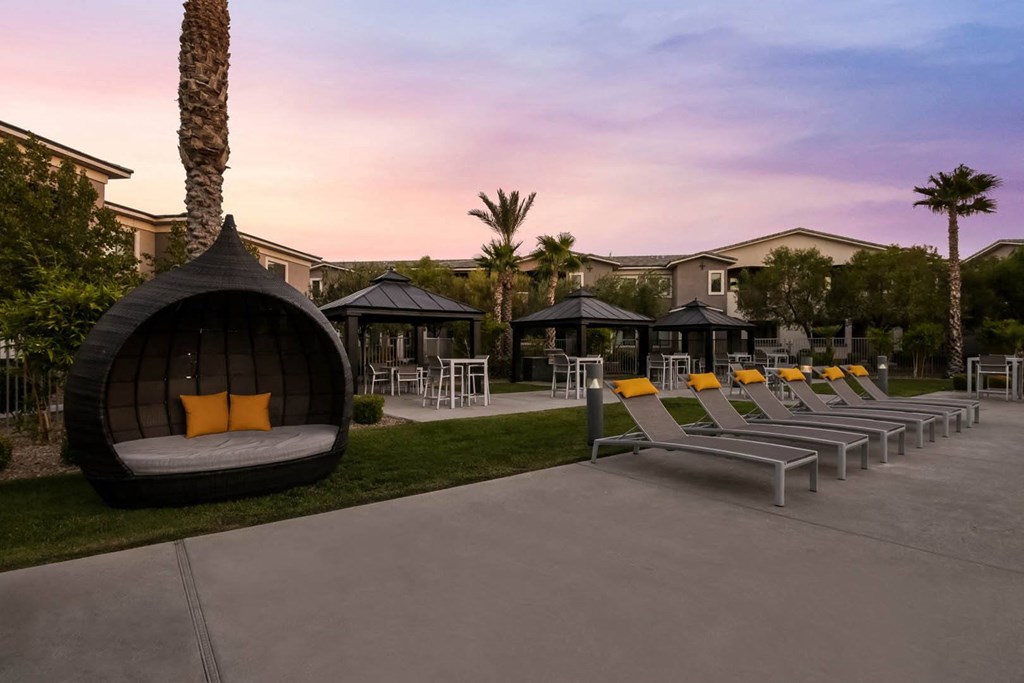 South Blvd apartments poolside lounging