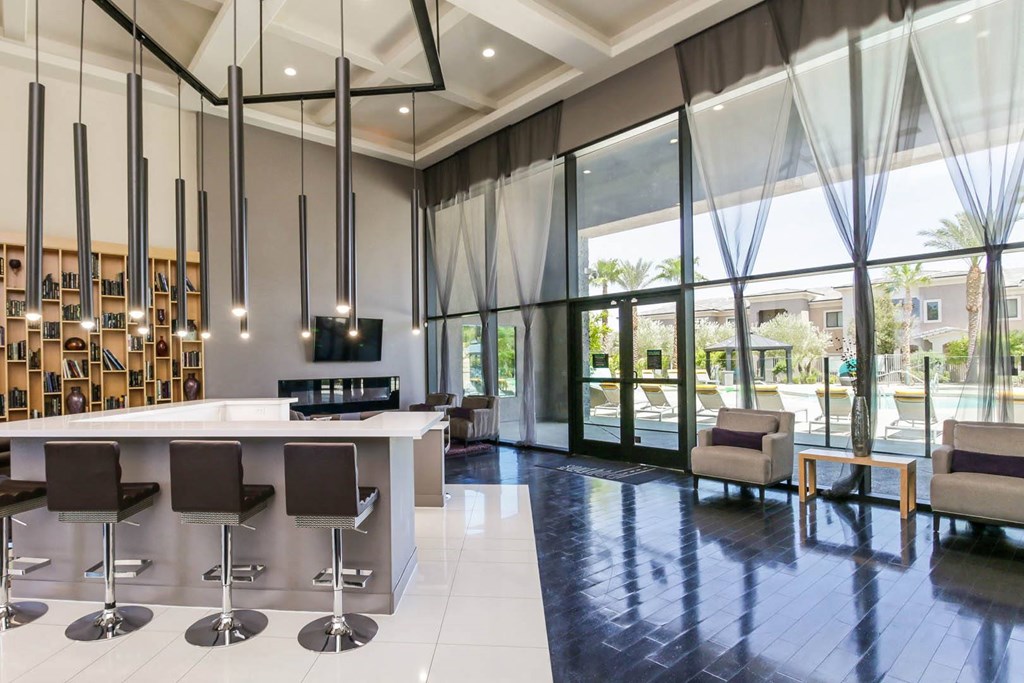 South Blvd apartments clubroom and social lounging areas