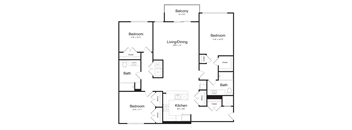 a floor plan of a house with a bedroom and a living room