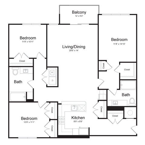 a floor plan of a house with a bedroom and a living room