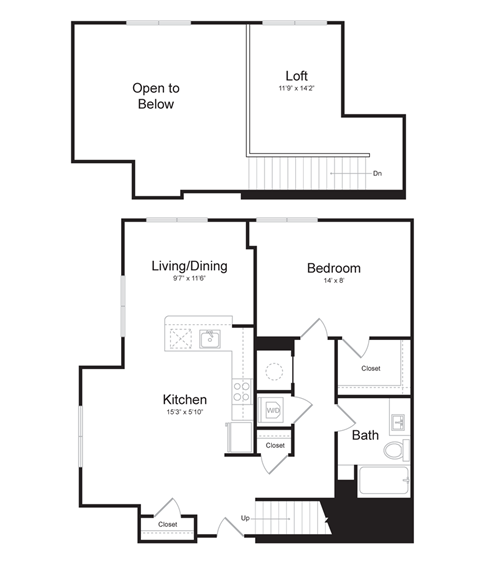 a floor plan of a house with bedrooms and a living room