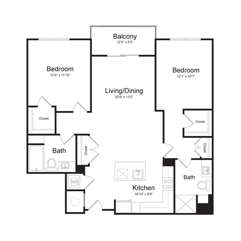 a floor plan of a house with a bedroom and a living room