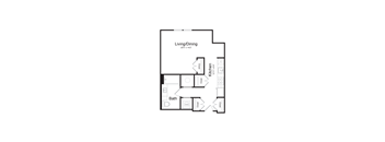 a floor plan of a studio apartment