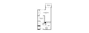 a floor plan of a 1 bedroom floor plan