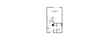 a floor plan of a studio apartment