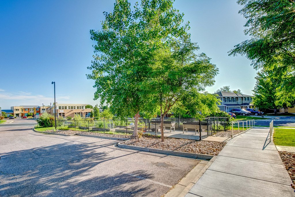 the preserve at ballantyne commons community entrance with sidewalk and tree