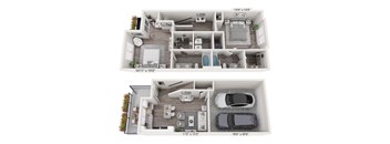 A floor plan of a two-story house with dimensions and room labels.