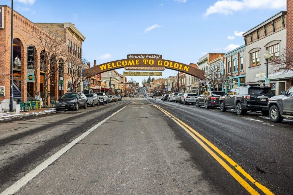 A street at The Avenue Lofts Golden Apartments, Colorado