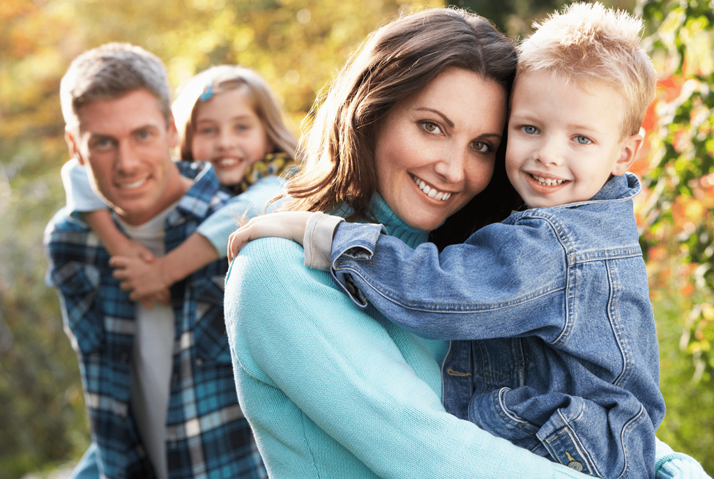 Family Outside at Belle Creek Commons, Henderson, Colorado