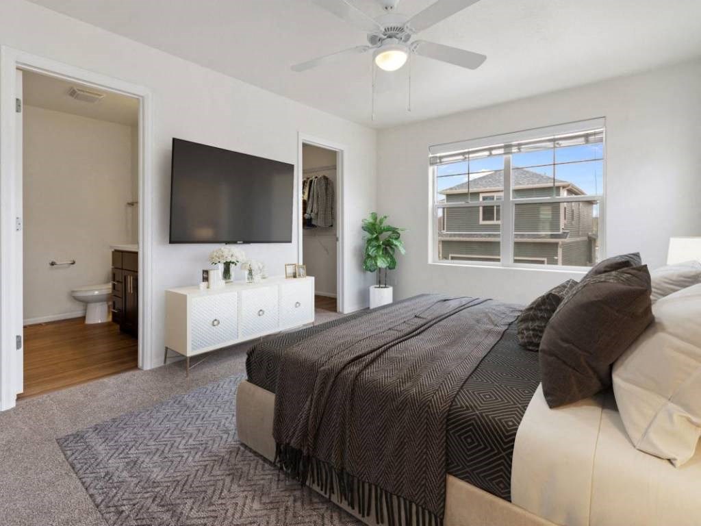 Bedroom With Expansive Windows at Belle Creek Commons, Henderson, 80640