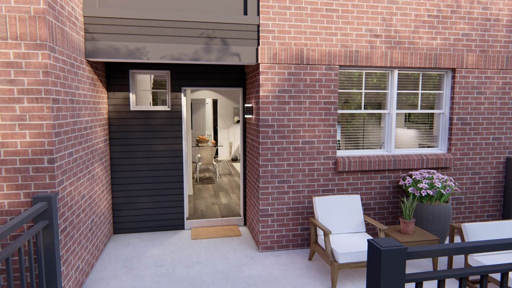 a view from the back of the house looking into the kitchen and dining area at Brownstones at Palisade Park, Broomfield, 80023