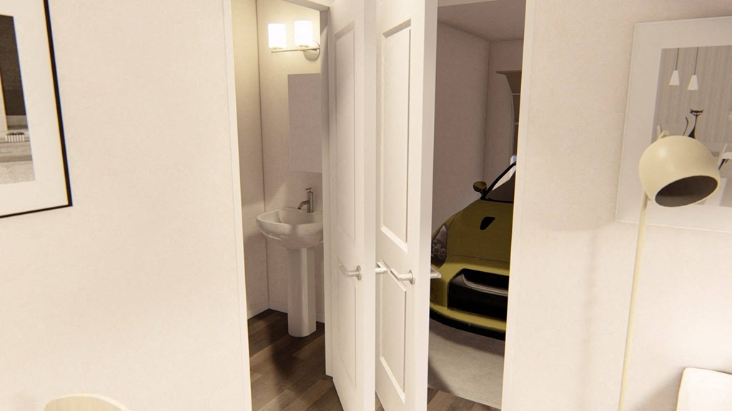 a bathroom with a sink and a mirror at Brownstones at Palisade Park, Broomfield, 80023