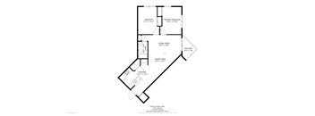 A black and white image of a floor plan for a Berdoch residence.